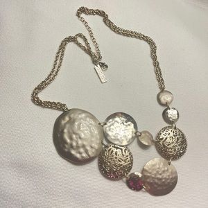 Vintage Kendra Scott Lena Gold tone Filigree Mosaic Bib Statement Necklace